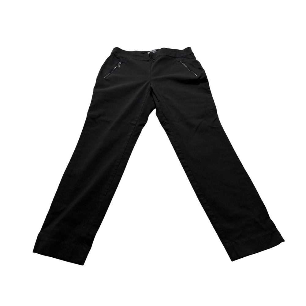 Van Heusen Black Stretch Dress Pants Women's 12 Straight Leg Zipper Pockets